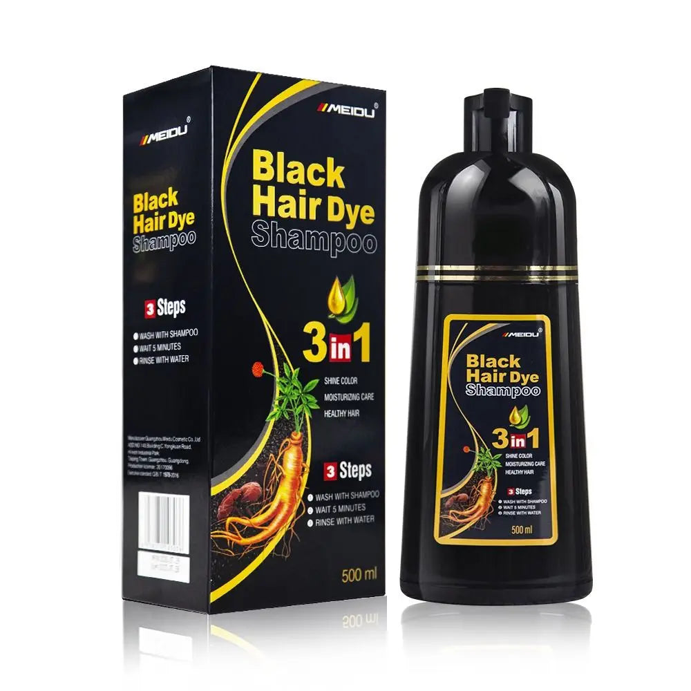 Meidu 3-in-1 Herbal Hair Dye Shampoo 500ml – Men & Women