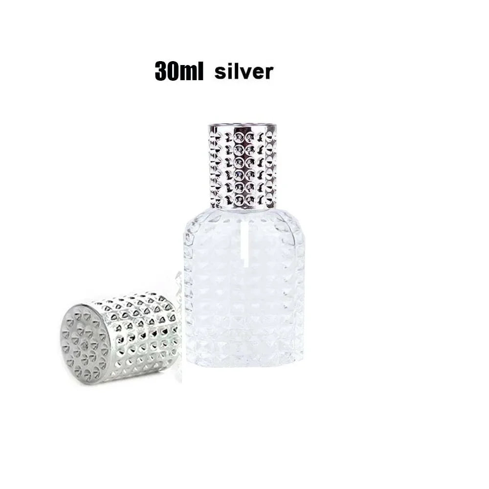 30/50ML Travel Perfume Atomizer 1/3Pcs Pineapple Shape Dispenser Refillable Transparent Spray Bottles Portable Travel Bottles Peaceful Pleasures Health and Wellness Glass 109-Silver-30ml