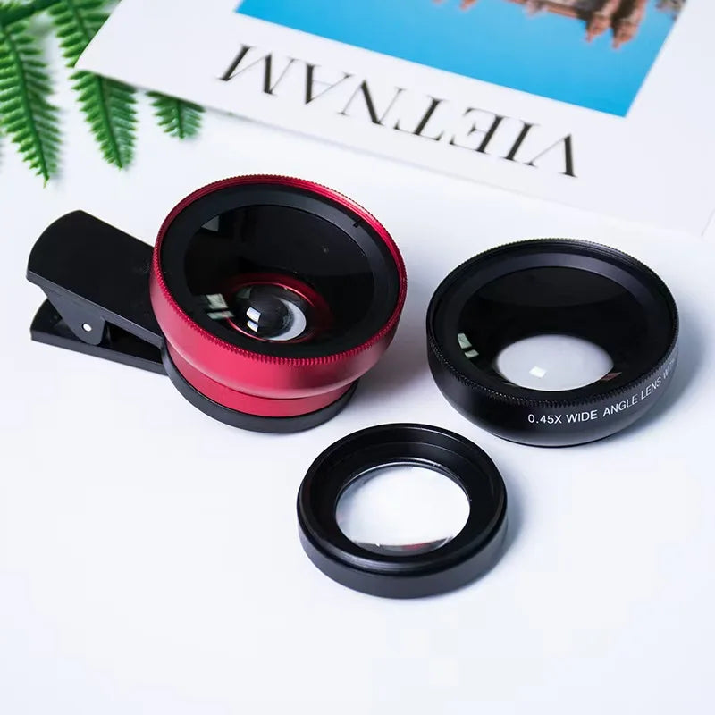 Mobile Phone 37MM 0.45X 49UV Super Wide-angle + Macro Lens For Mobile Camera For Phone Cell Phone Accessories Smartphone Support Peaceful Pleasures Health and Wellness Red