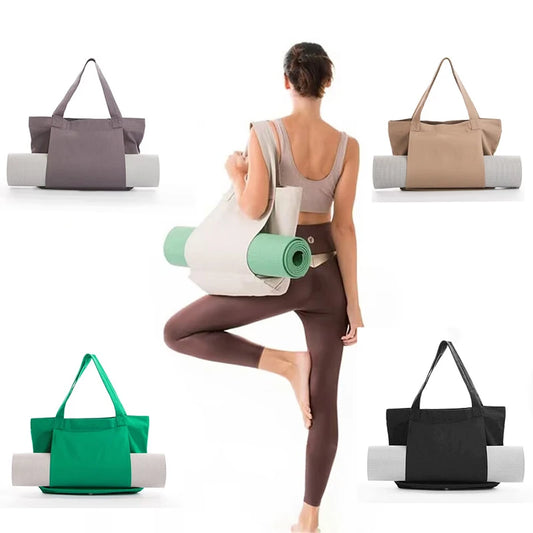 Yoga Pilates Cushion Bag Canvas Handbag Outdoor Exercise Equipment Travel Yoga Shoulder Bag Storage Bag Peaceful Pleasures Health and Wellness