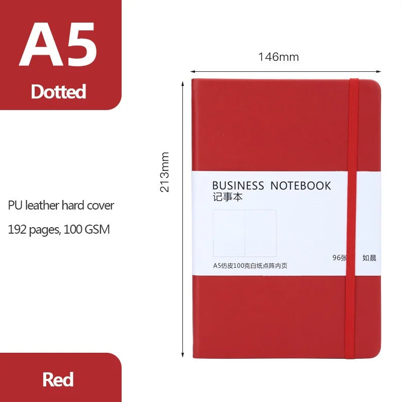 A5 Notebook 192 Pages Classic Journal Dotted Paper Hard Cover
