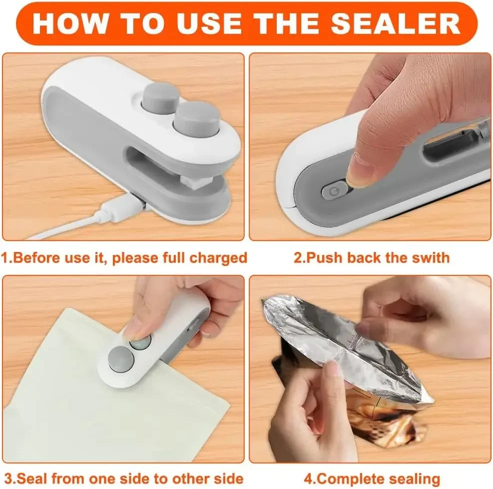 USB Portable Mini Sealer Snacks Home Use Rechargeable Vacuum Handheld