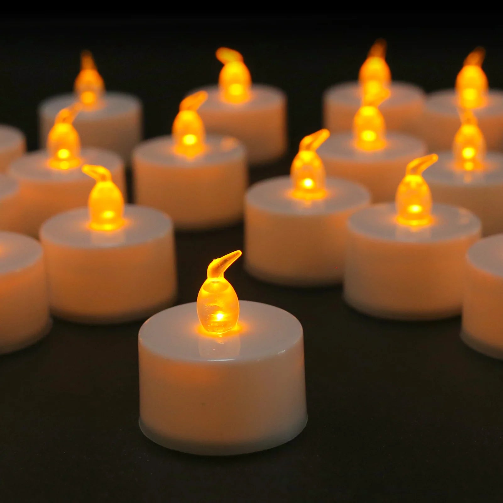 Tea Lights Battery Operated LED Realistic Bright Flameless Candles Flickering Electric Candles for Seasonal & Festival Home Deco Peaceful Pleasures Health and Wellness 12Pcs Yellow Light