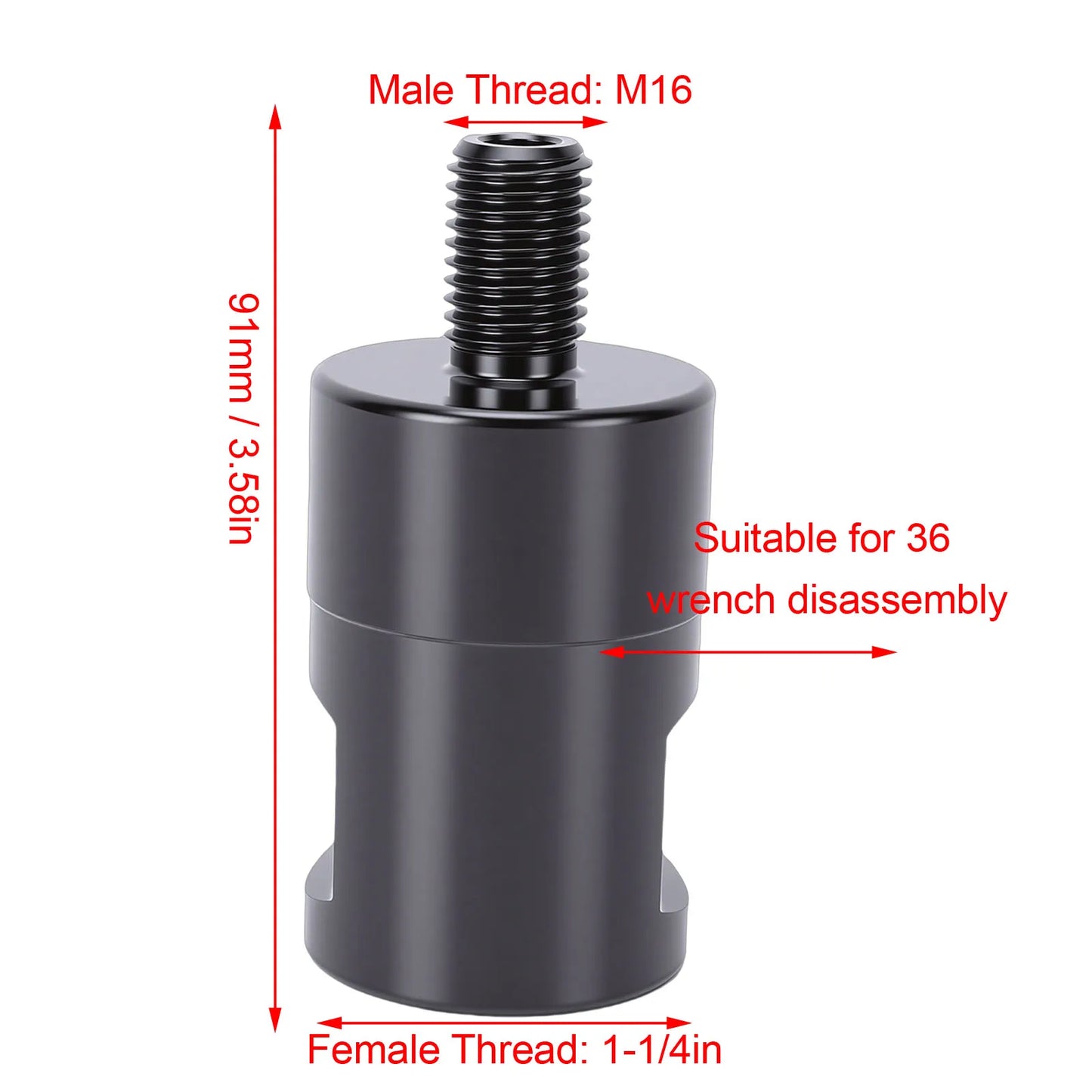 Core Drill Bit Adapter 1-1/4in-7 Female Thread to 16mm Male Thread Core Drill Converter for Concrete Coring Drills Peaceful Pleasures Health and Wellness