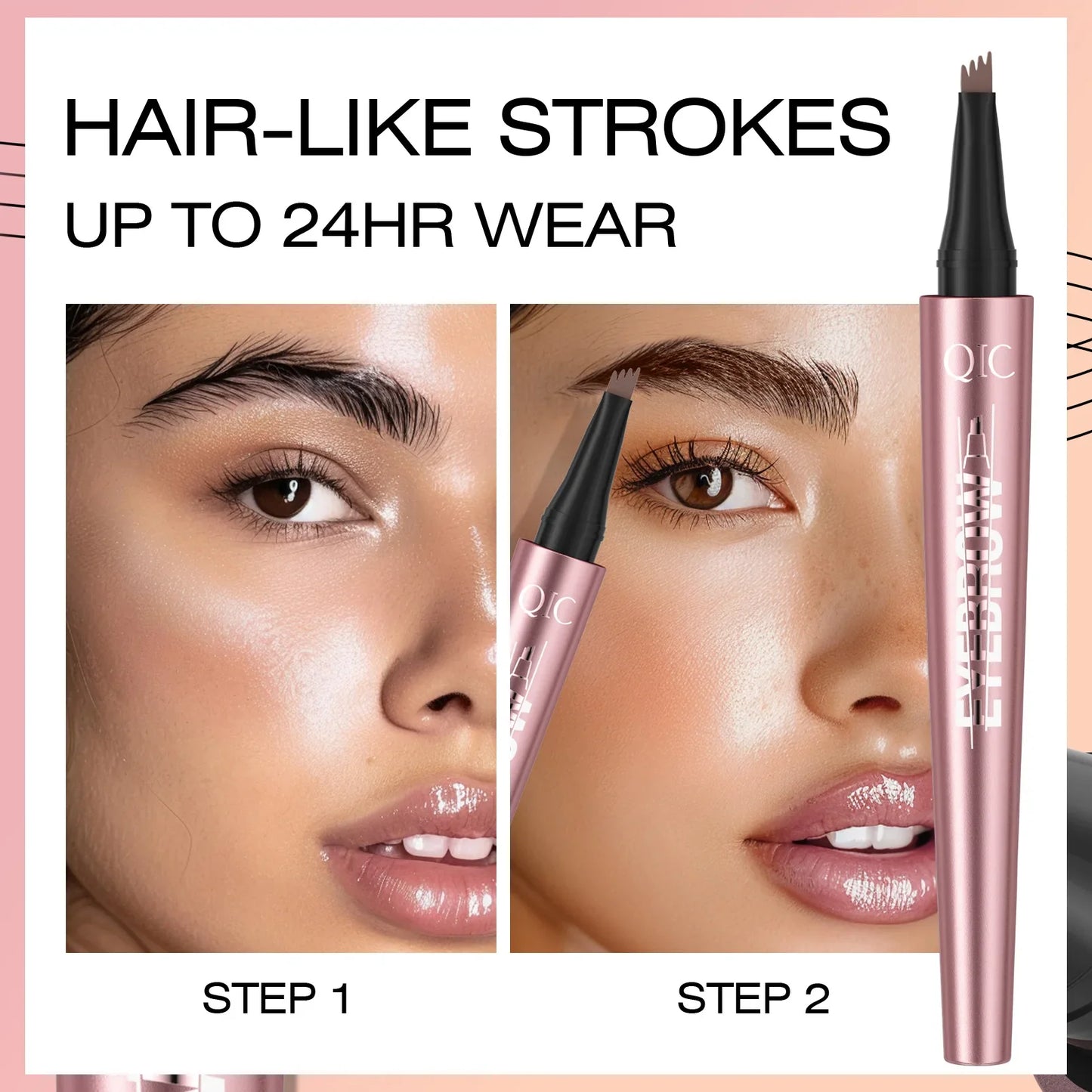 QIC 4-Fork Tip 3D Microblading Eyebrow Pencil – Waterproof