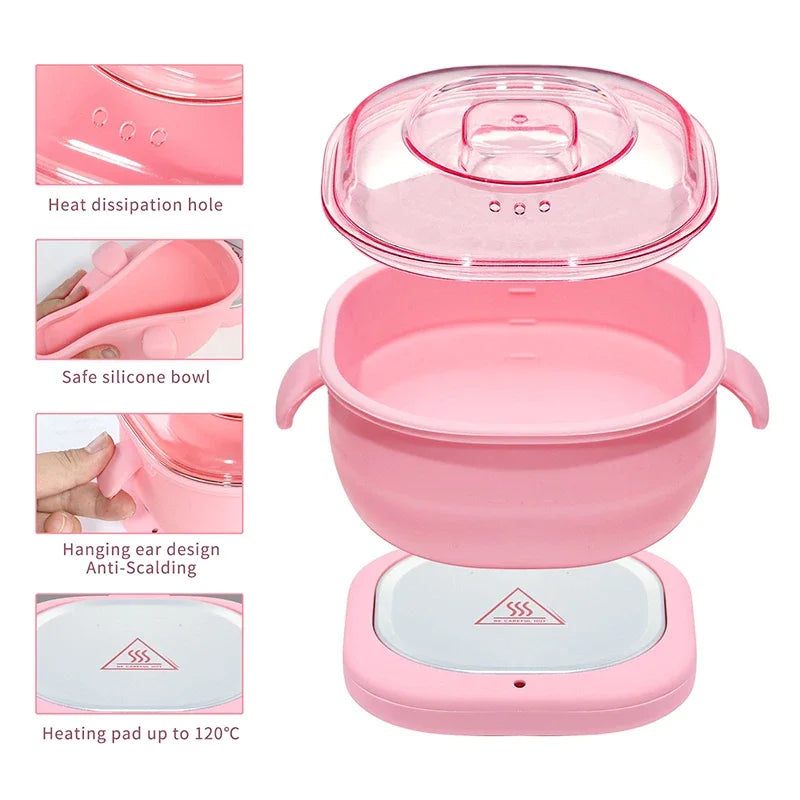 2026 Foldable Silicone Wax Heater Kit Portable Hair Removal Wax Machine For Heat Wax Beans Body Hair Removal Wax Beans Heater Peaceful Pleasures Health and Wellness