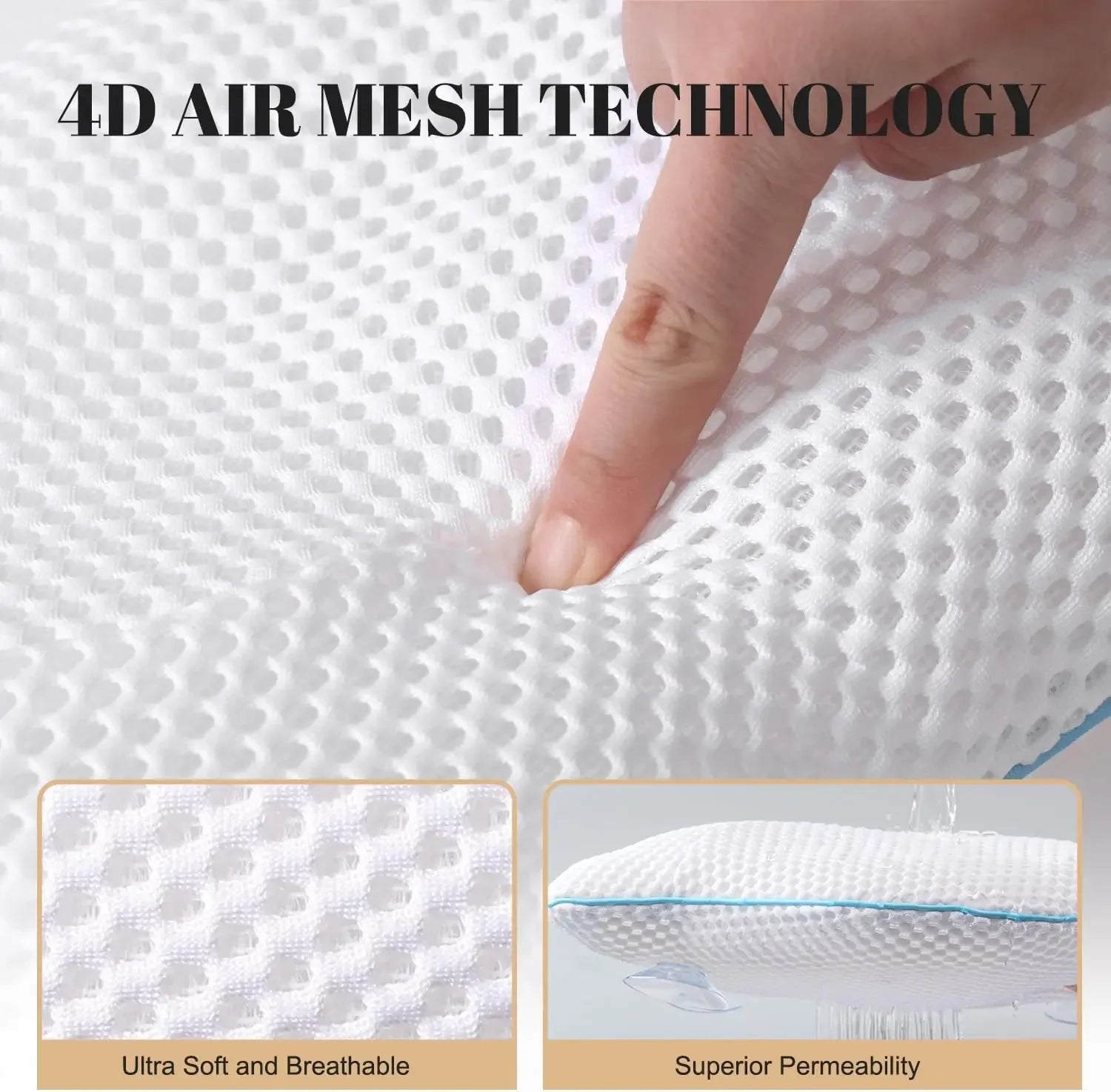 Luxury Spa Bathtub Pillow – Quick-Dry Air Mesh, 4 Suction Cups Bath Accessories Peaceful Pleasures Health and Wellness
