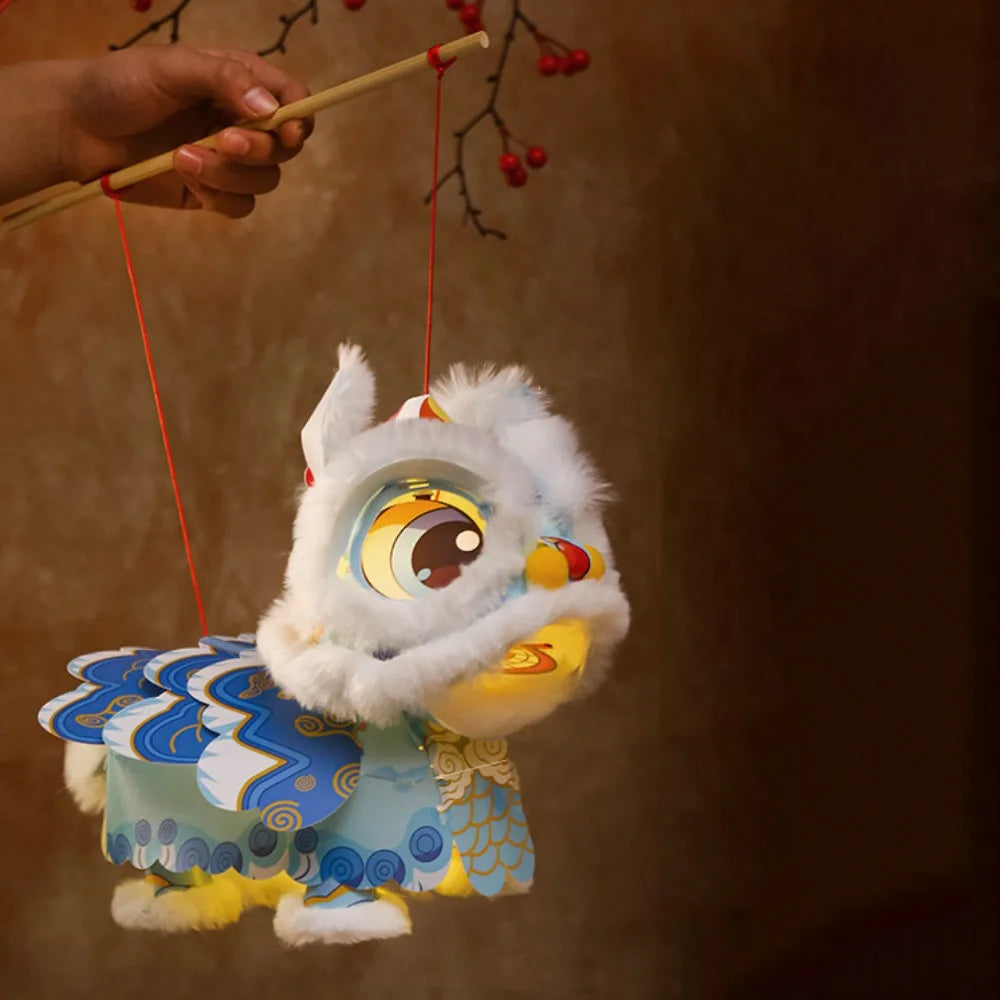 New Year Spring Festival Lantern Festival Year of The Horse Lion Dance Lantern Handmade DIY Kids Craft Kit Festival Decoration Peaceful Pleasures Health and Wellness 25-25cm Style3