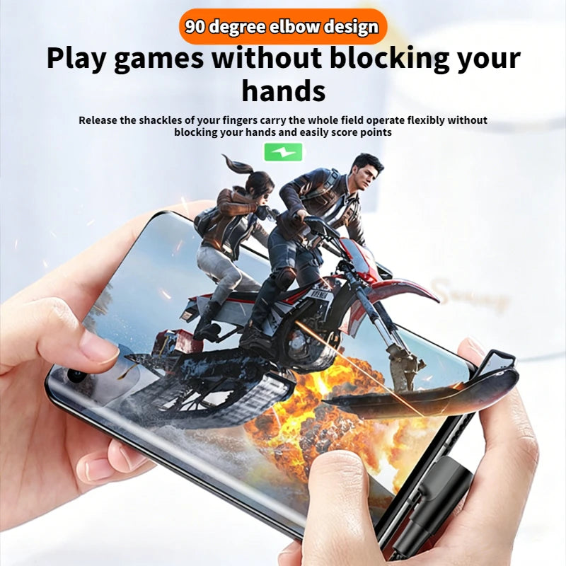 60W USB C To Type C PD 90-Degree Angle Gaming Fast Charging Cable Suitable For Type-C Interface Mobile Phone And Tablet Devices Peaceful Pleasures Health and Wellness