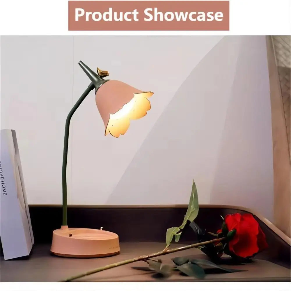 Flower LED Desk Lamp | Touch Dim, 3 Colors, USB Rechargeable