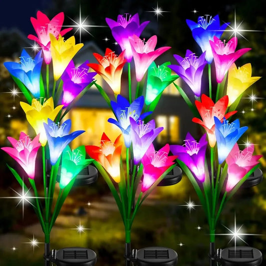 Solar LED Lily Garden Stake Light – Waterproof Lawn Decor