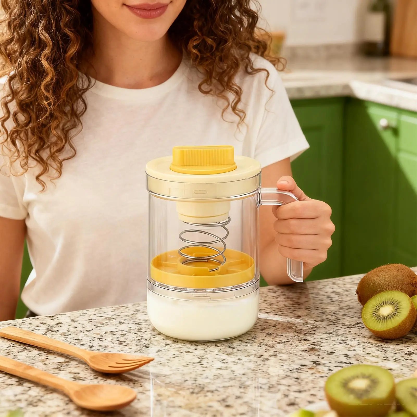 Yogurt Strainer Spring Pressure Filtration | Milk & Cream Filter Yogurt Strainer Peaceful Pleasures Health and Wellness