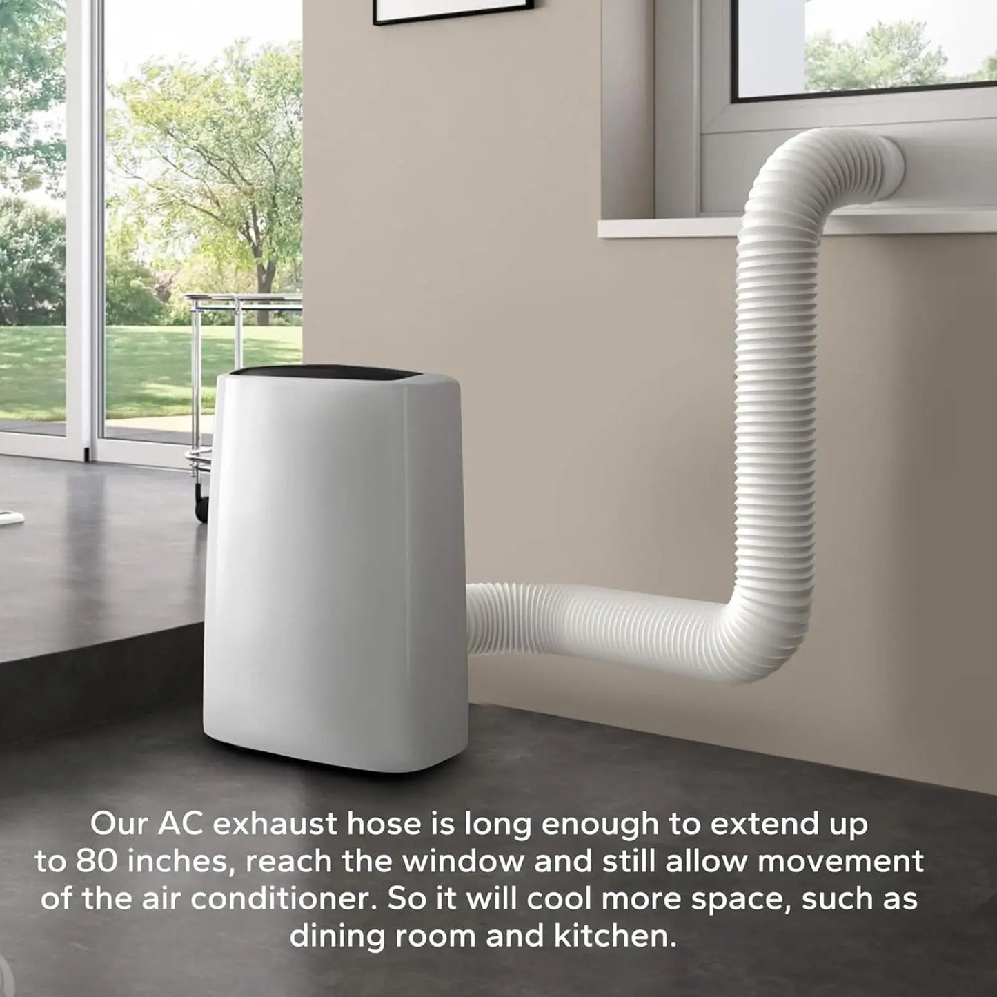Portable AC Flexible Exhaust Hose & Vent Panel Kit | 4" Connector