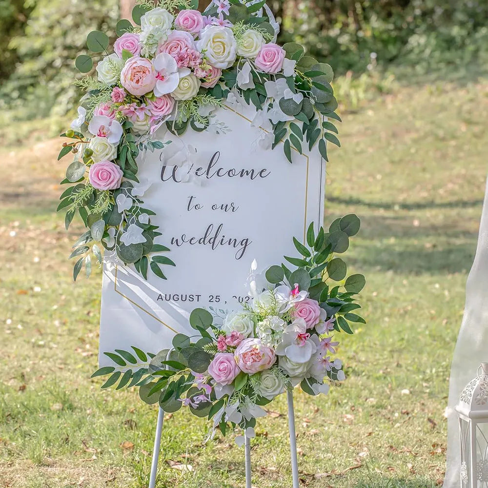 Artificial Silk Rose Garland – Fake Hanging Flowers Wedding Decor