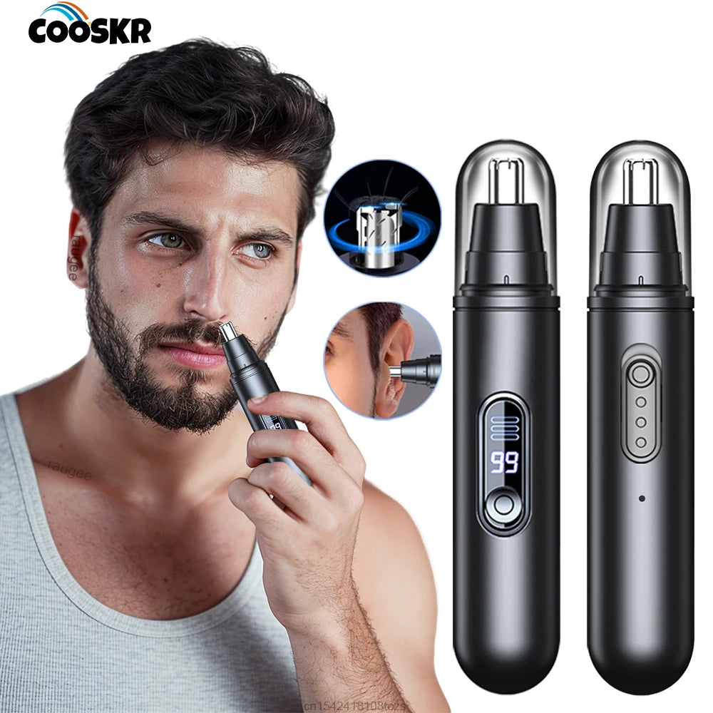 Mini Nose Hair Trimmer Rechargeable Automatic Shaving Nose Eyebrow Ear Painless Hair Clipper Electric Nose Hair Trimmer for Men Peaceful Pleasures Health and Wellness