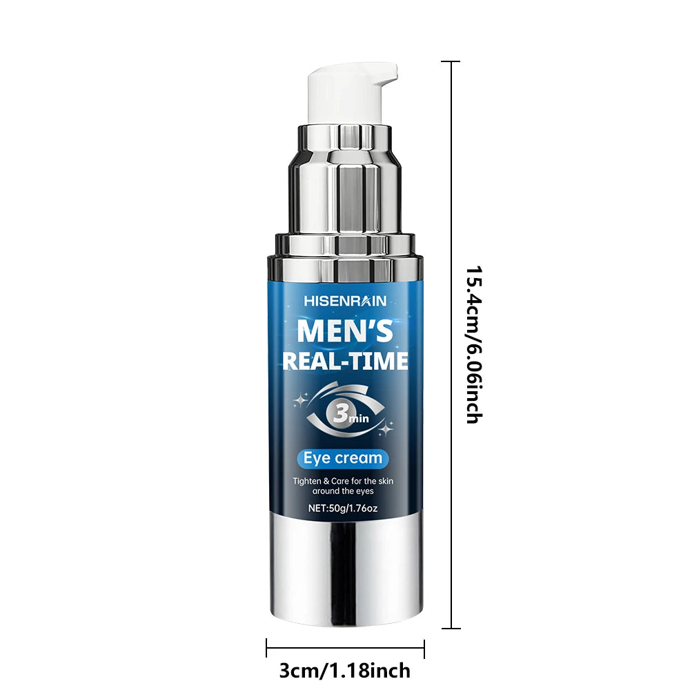 HISENRAIN Men's 3-Second Anti-Aging Eye Cream, Vacuum Pressed Airless Pump Bottle, Dark Circles & Wrinkles Treatment. Peaceful Pleasures Health and Wellness