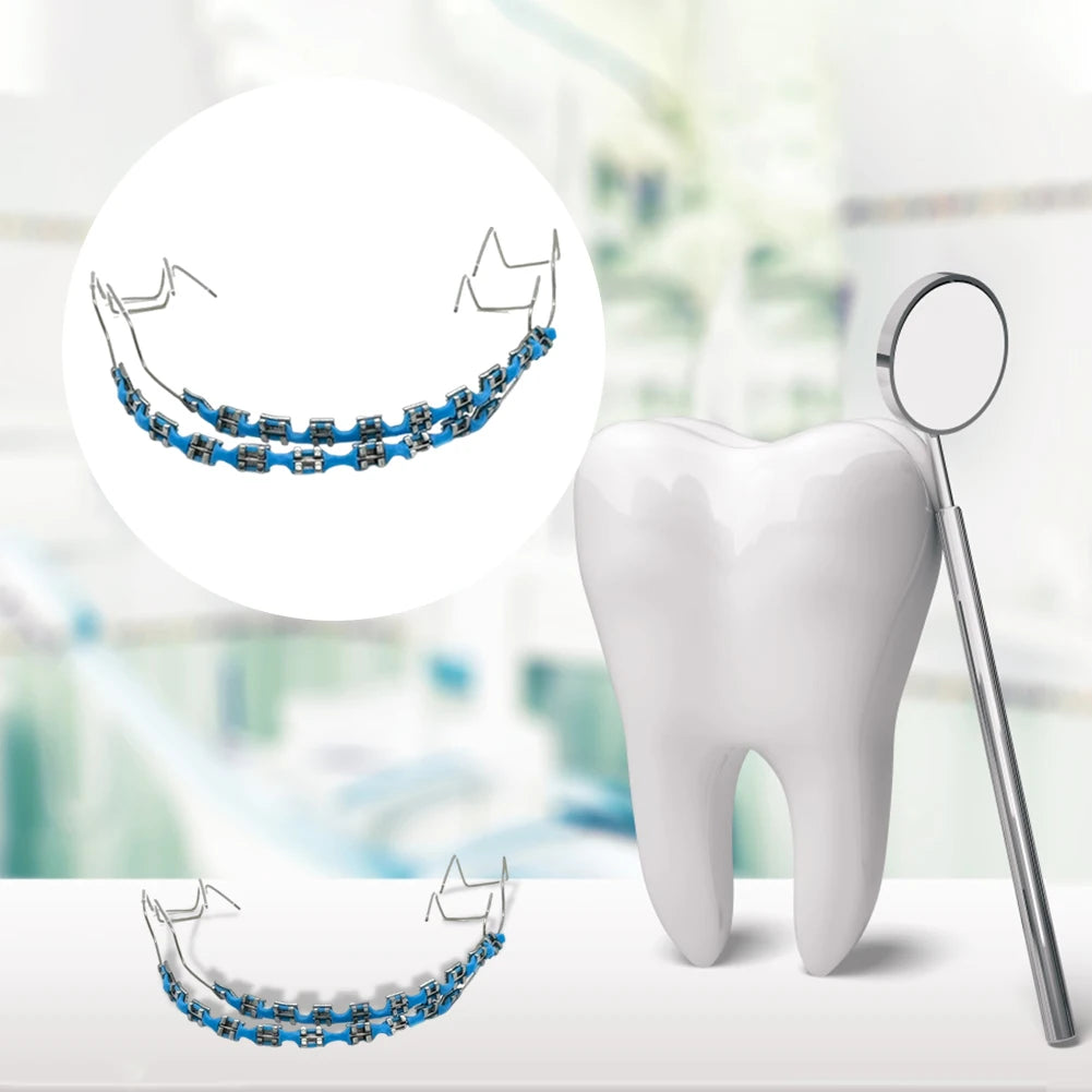 Temporary Tooth Decoration Dental Fake Braces Orthodontic Braces Dental Metal Bracket Practice Props for Dental Students Peaceful Pleasures Health and Wellness