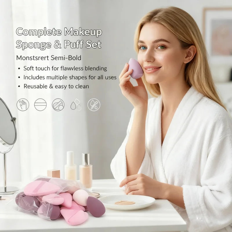 RUNTOIN 12/20Pc Makeup Sponge Blender Set – Beauty Puffs