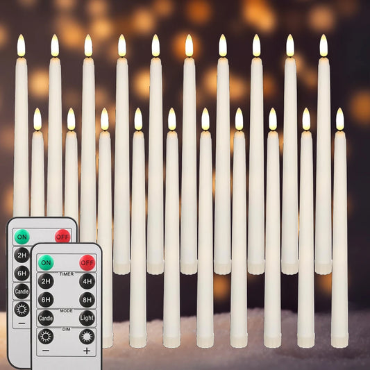LED Flameless Taper Candles 12/24pcs Flickering with Remote 11" Battery Operated Ivory Candlesticks Christmas Home Wedding Decor Peaceful Pleasures Health and Wellness
