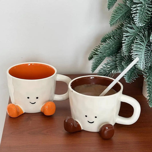 Funny Ceramic Coffee Mug – Cute Cartoon Cup for Hot & Cold Drinks Ceramic Coffee Mug Peaceful Pleasures Health and Wellness