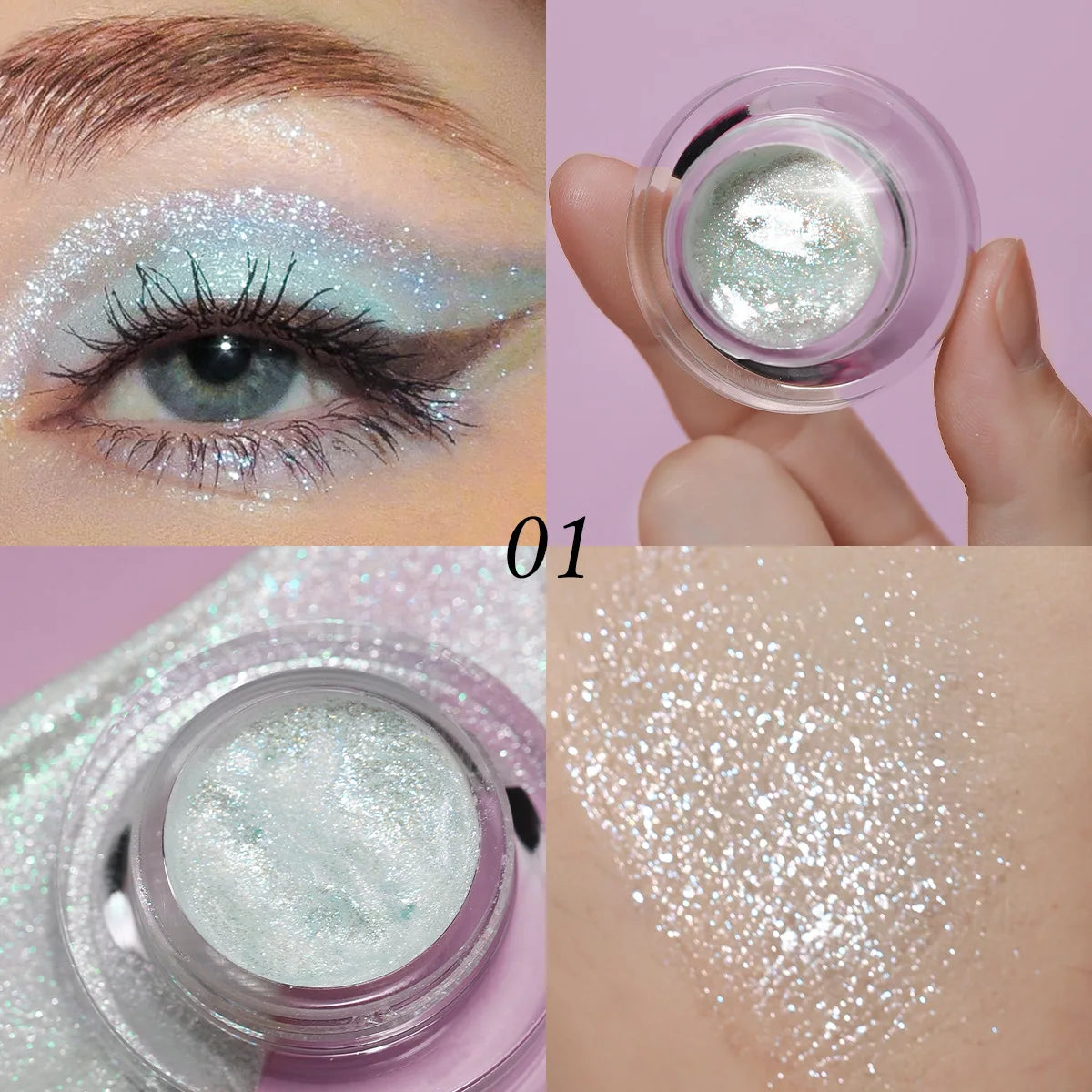 Glitter Gel Eyeshadow | Smokey Shimmer & Pearlescent Finish