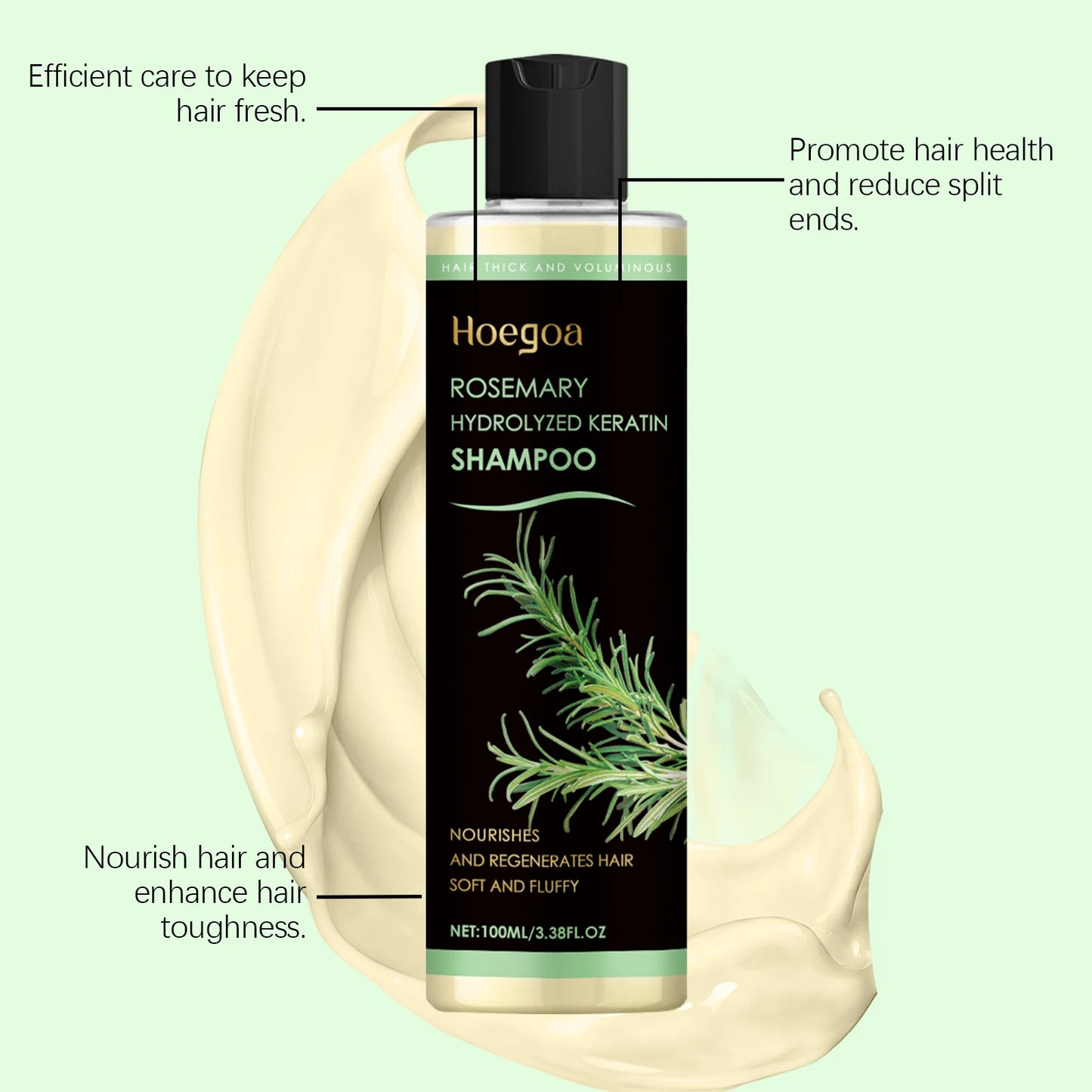 HOEGOA Rosemary Keratin Shampoo – Oil Control & Hair Repair