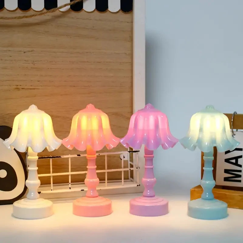 Mini Linglan Flower Night Light Atmosphere Decorative Light Small Desk Lamp Creative Bedhead Ornament Cute Small Desk Lamp New Peaceful Pleasures Health and Wellness