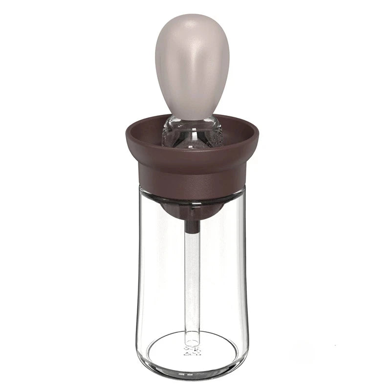 2 in 1 Silicone Dropper Measuring Oil Dispenser Bottle Glass Olive Oil Dispenser Bottle With Silicone Brush Cooking Kitchen Tool Peaceful Pleasures Health and Wellness coffee