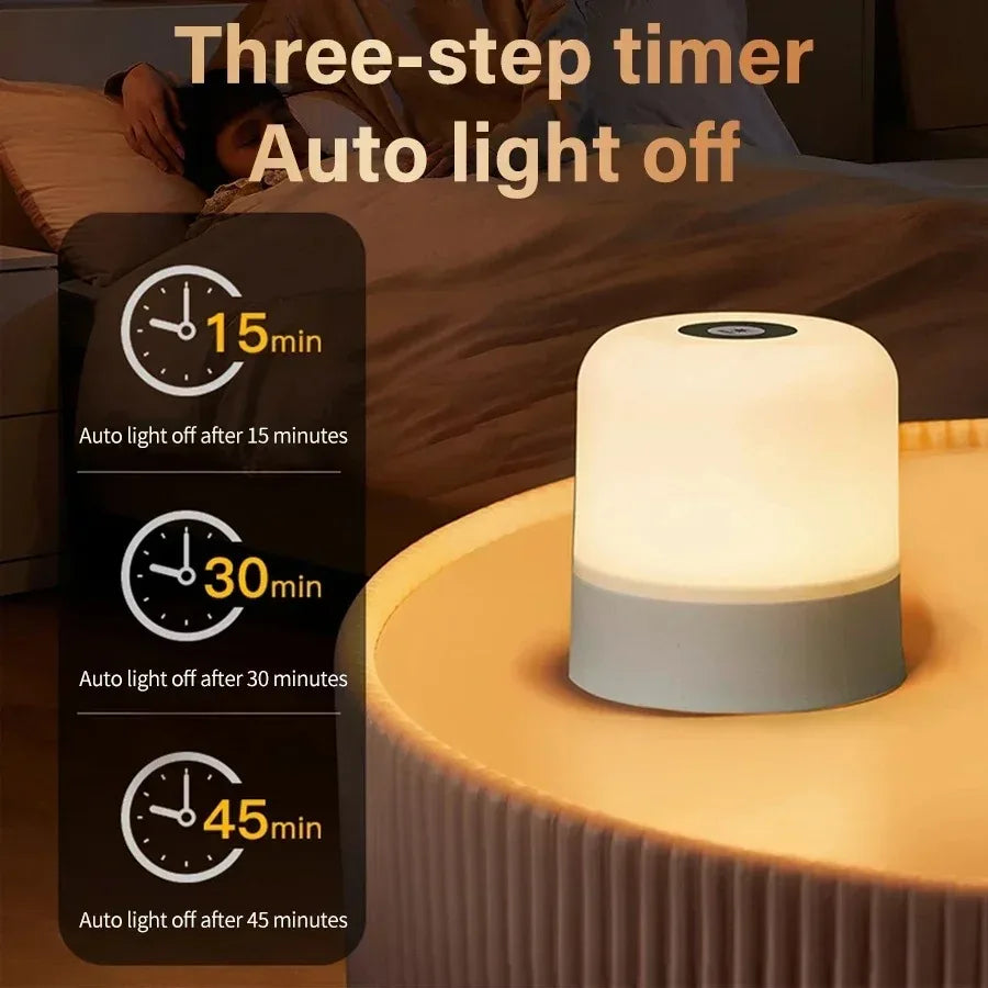 Dimmable Touch Night Light Rechargeable Remote Control Night Light RGB Table Lamp Ambient Light for Bedroom Living Room Peaceful Pleasures Health and Wellness