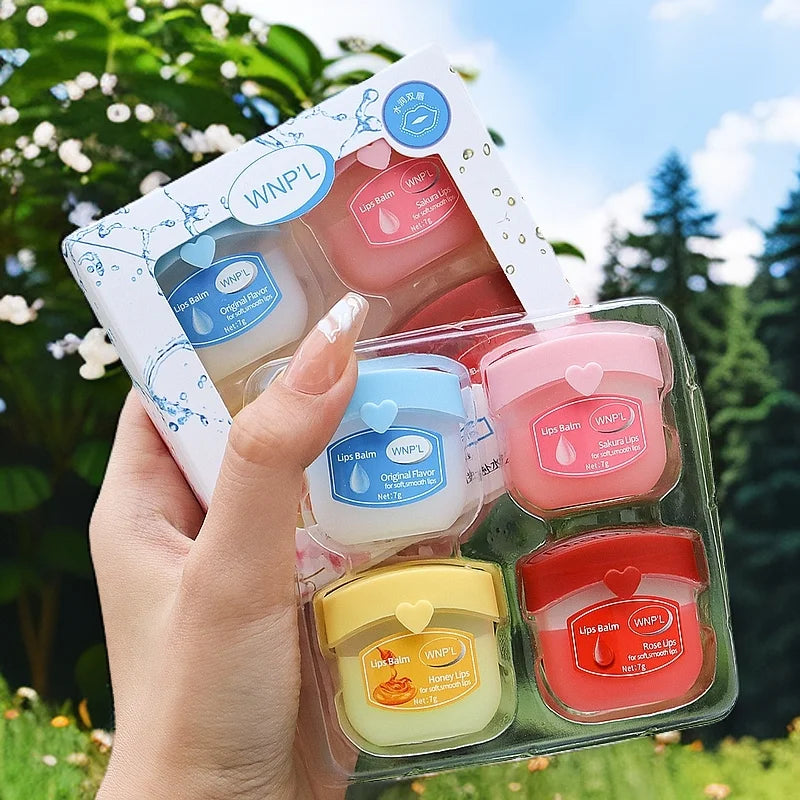 4-Piece Deep Moisturizing Lip Mask Set – Natural & Long-Lasting