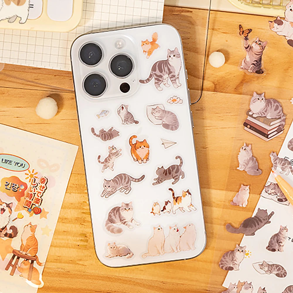 Pet Stickers Cute Cat Life Theme Landscape Decoration Booklet