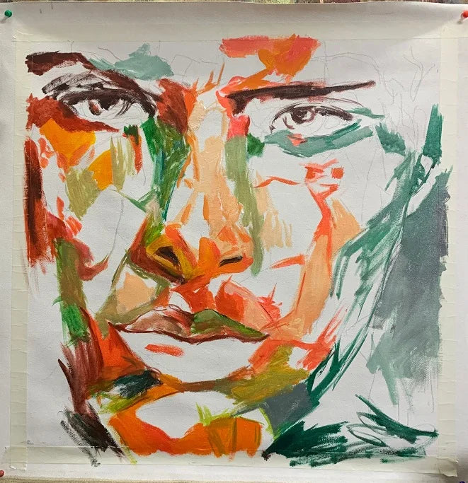Canvas Painting Paintings For Living Room Wall Fashion Home Wall Art Hand-painted Knife Painted Face Peaceful Pleasures Health and Wellness