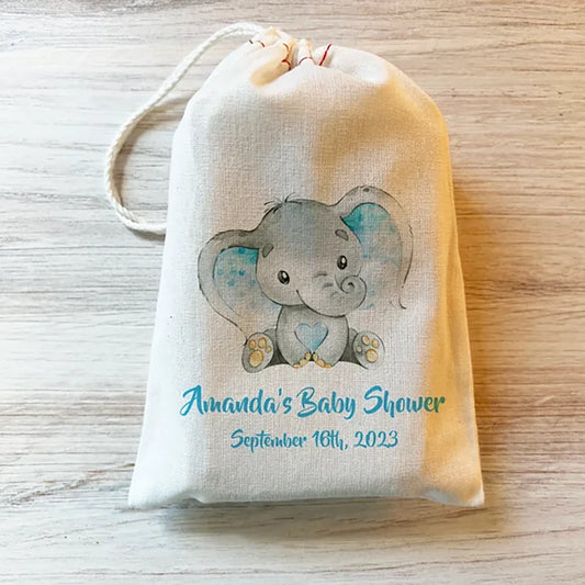 Custom Elephant Favor Bags | Baby Shower & Birthday Party Party Favor Bags Peaceful Pleasures Health and Wellness
