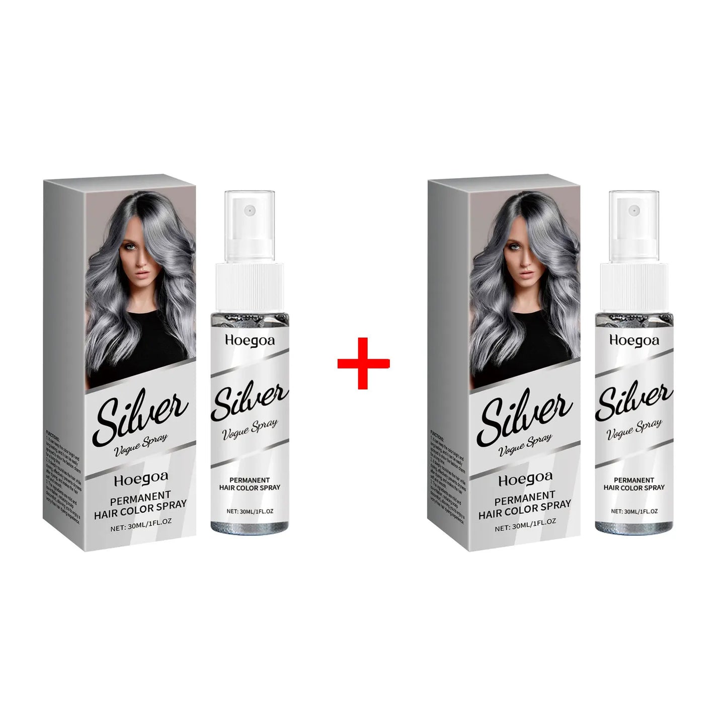 HOEGOA Temporary Gray Hair Spray – Smoky Silver, Washable