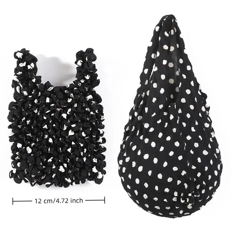 Pleated Foldable Shopping Bag – Large Capacity Stretch Tote