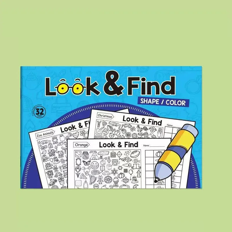 Look Find Shape Workbook Kids Drawing Notebook 32-Page Coloring Book