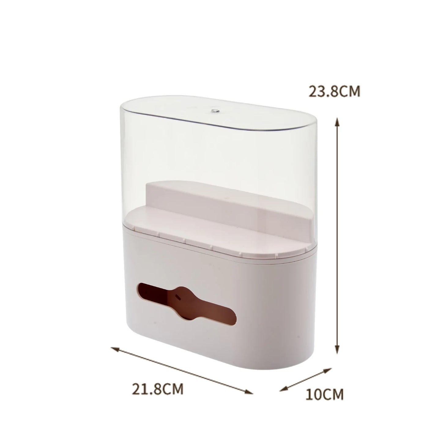Collectible Figure Tissue Box - Clear Dustproof Display Case for Vinyl Toys with Creative Desktop Design Box Storage Peaceful Pleasures Health and Wellness White with Ladder