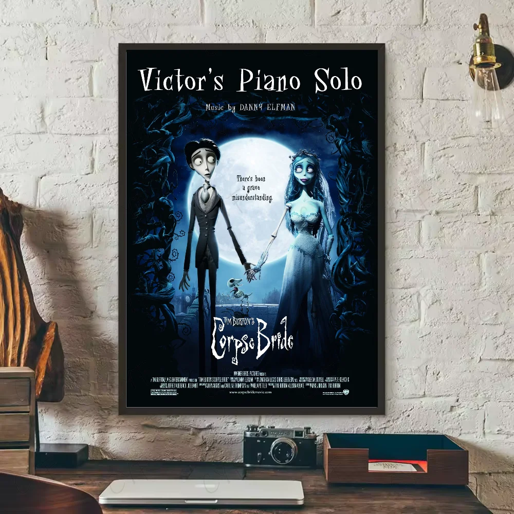 Corpse Bride Cartoon Poster – HD Waterproof PVC Wall Art Decor Wall Art Poster Peaceful Pleasures Health and Wellness z14 40X50cmNoframe