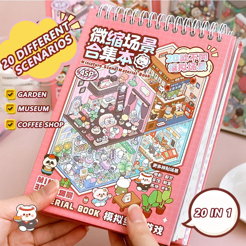20-in-1 3D Cartoon Sticker Scene Book | DIY Creative Gift for Kids