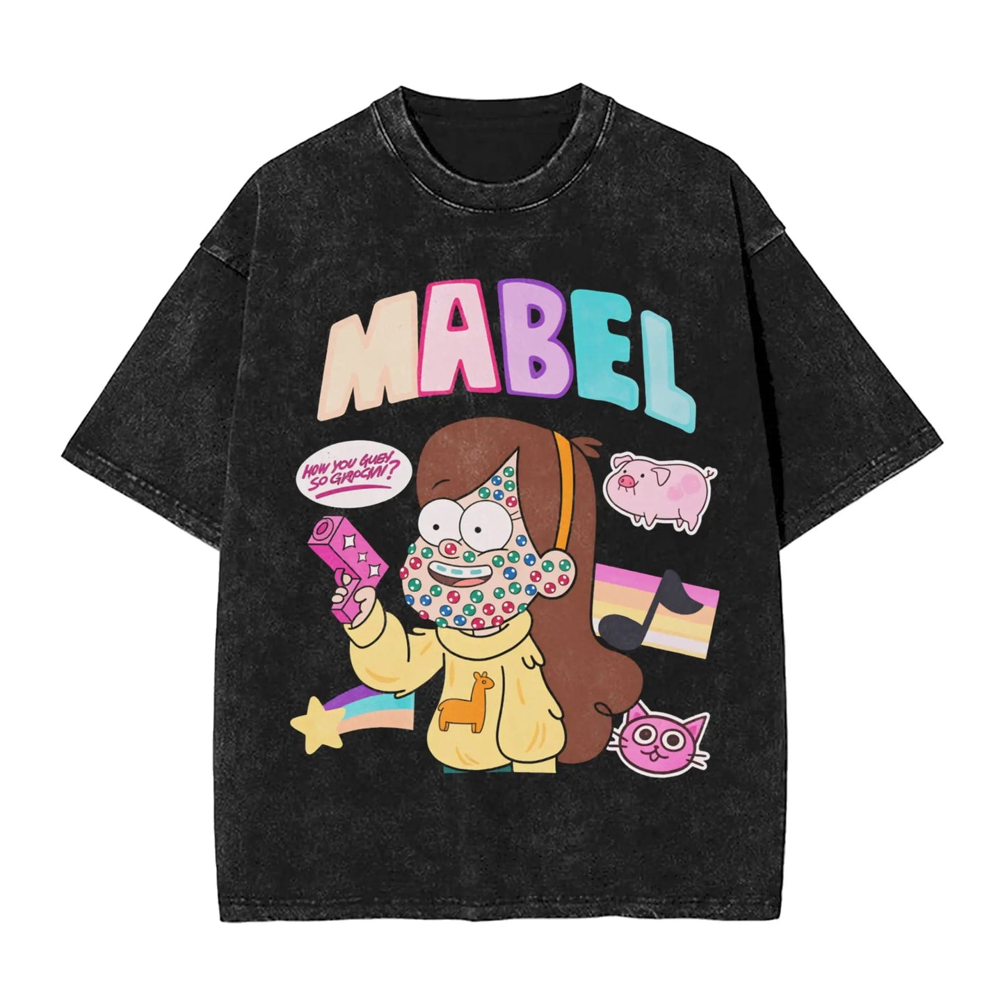 Gravity Falls T Shirt Fashion T Shirts Short-Sleeved Aesthetic Tops Summer Cotton O Neck Oversized Top Tees Peaceful Pleasures Health and Wellness 6 XXL
