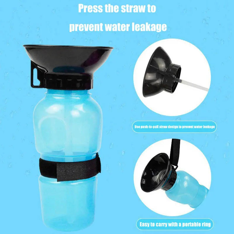 500ml Portable Pet Water Bottle – Leak-Proof Travel Cup for Dogs