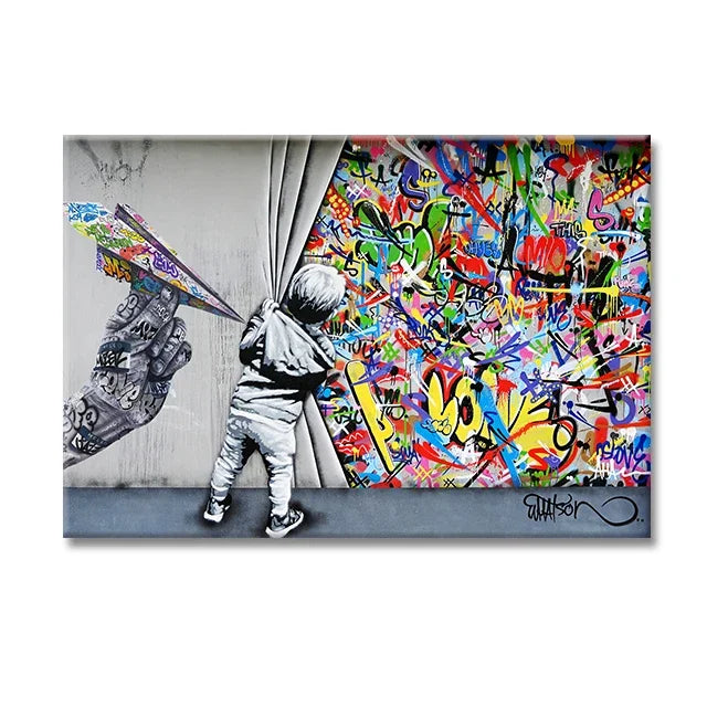 Banksy Monkey "Life Is Short" Graffiti Canvas Wall Art Print Canvas Wall Art Peaceful Pleasures Health and Wellness 5 55x75cm
