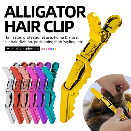 6Pcs Colorful Alligator Hair Clips Clamps Hairdressing Hair Grip Crocodile Hairpins Hair For Hairdressing Sectioning Salon Tools Peaceful Pleasures Health and Wellness
