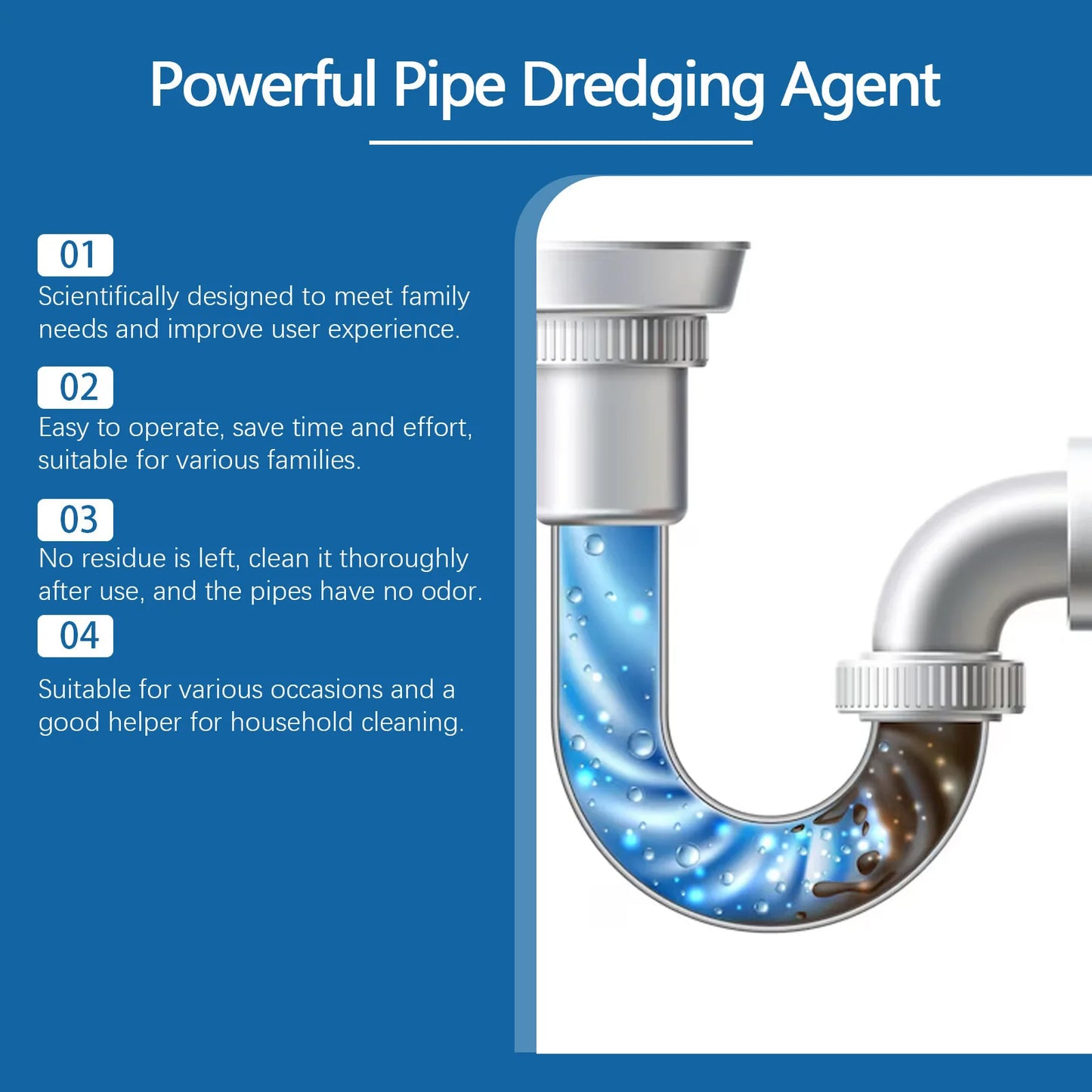 JAKEHOE Drain Dredging Agent – Pipe Unclogger & Cleaner 100g
