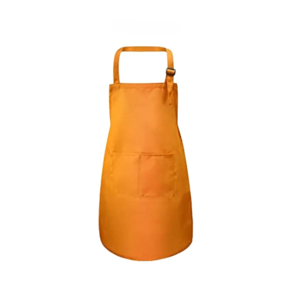 Children Chef Apron Front Pocket Bib Boys Girls Apron Kitchen Craft Kid Apron Painting Cooking Baby Pinafore Sets Children apron Peaceful Pleasures Health and Wellness orange 7-13Y