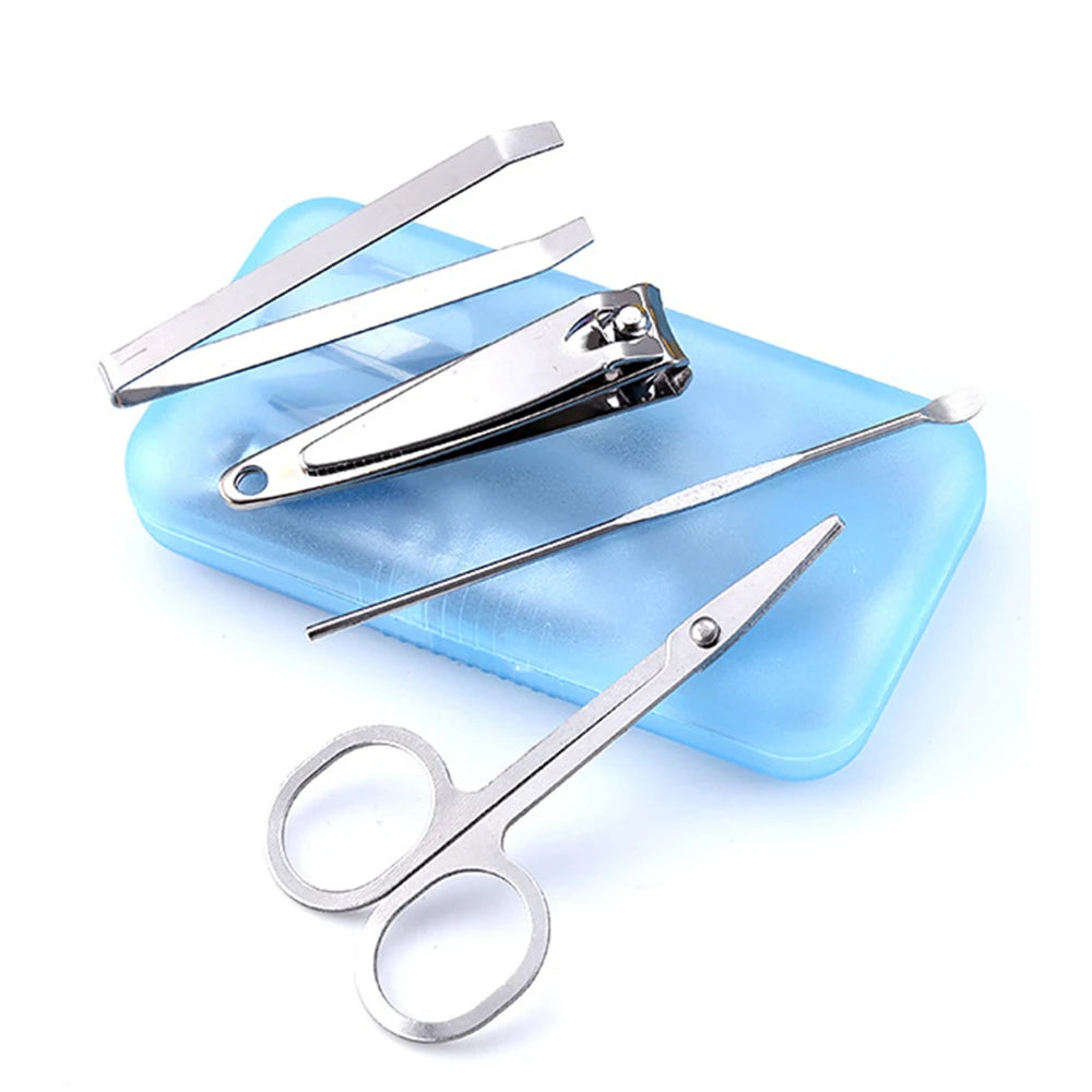 4Pcs Portable Nail Clipper Set, Stainless Steel Manicure Kit with Case, Travel Nail Grooming Tools for Home & Travel Peaceful Pleasures Health and Wellness