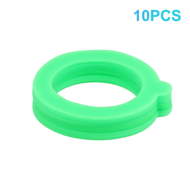 10-Pack Silicone Gaskets for Clip Top Glass Canning Jars Jar Sealing Gasket Peaceful Pleasures Health and Wellness 10pcs Green