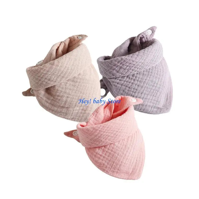 3-Pack Baby Bandana Drool Bibs | Soft Cotton Triangle Scarves