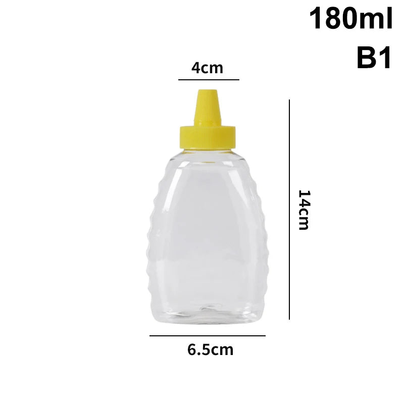 Reusable Clear Squeeze Honey Bottle with Lid | Plastic Dispenser
