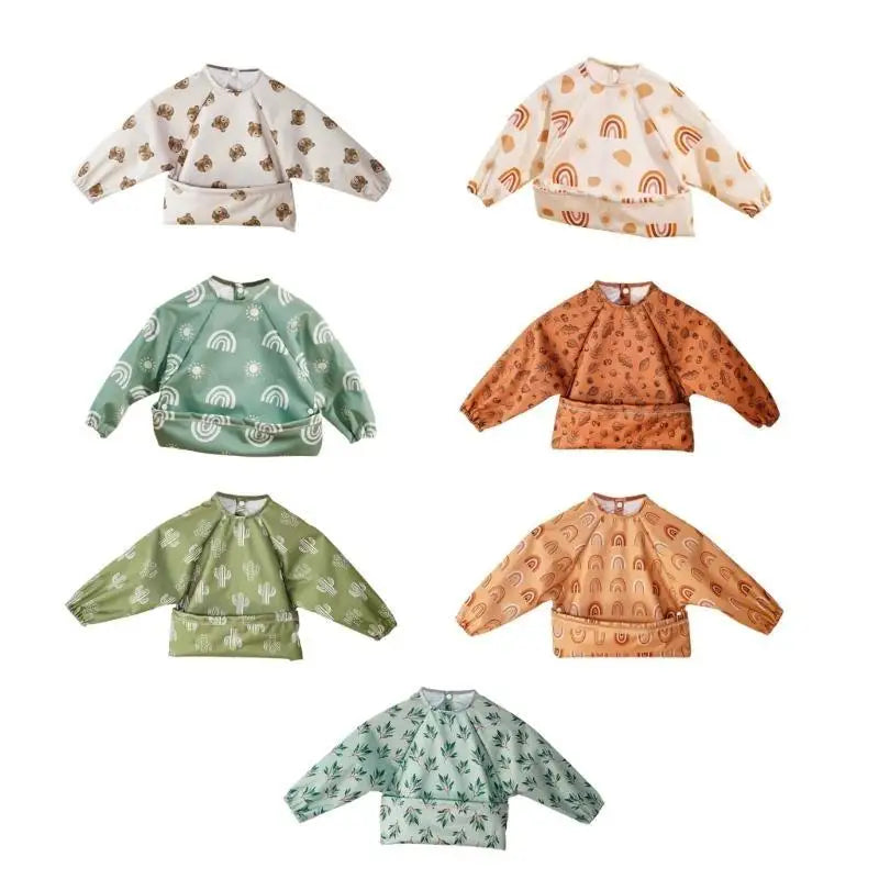 Long Sleeve Baby Weaning Bib | Toddler Coverall Feeding Apron